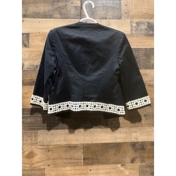 Trina Turk Black Floral Cropped Jacket with Matching Pants and Top –S6 - Picture 4 of 10